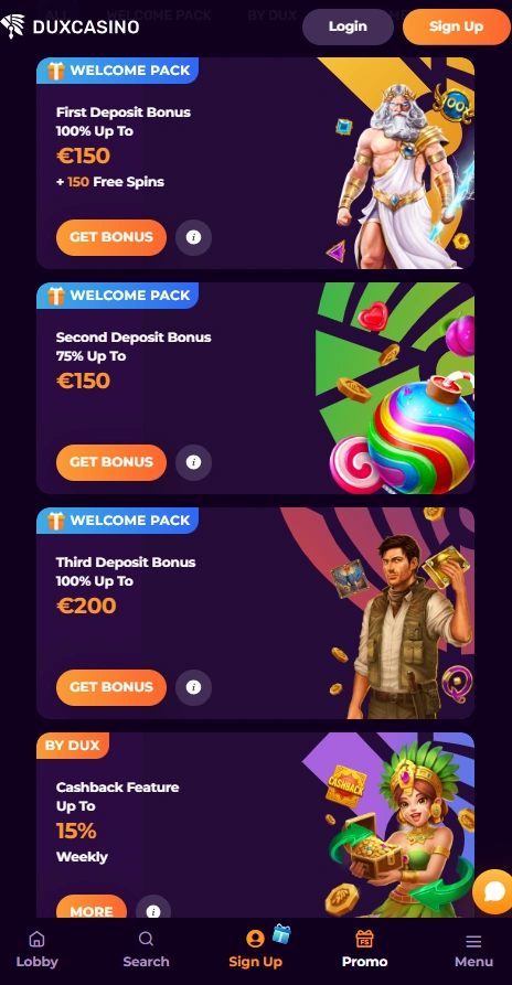 dux mobile bonuses page