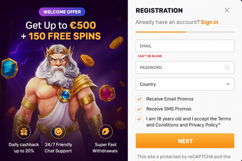 dux signup page